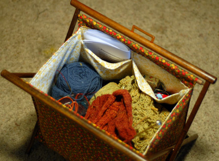 Vintage Collapsible Knitting Basket